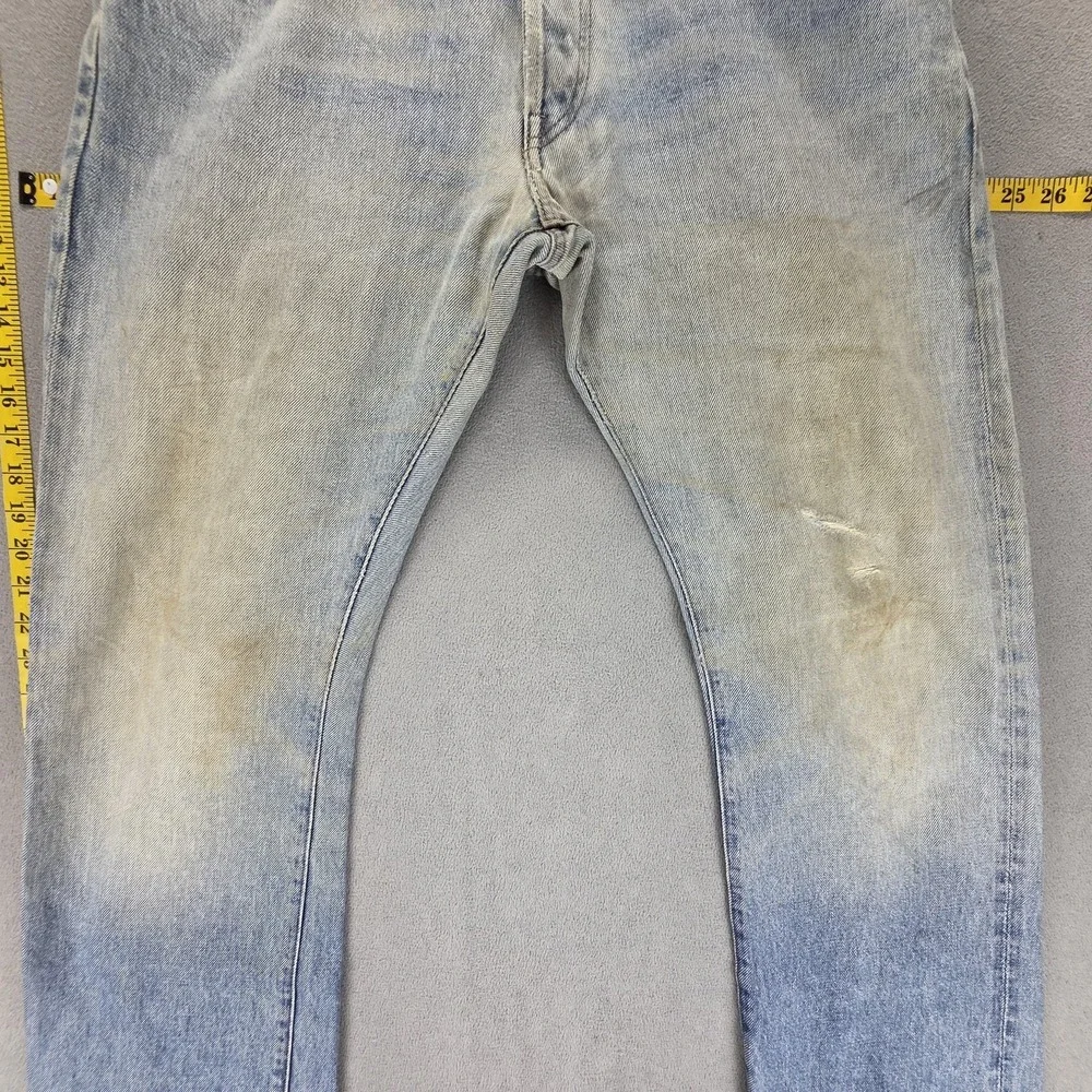Gap‎ 1969 Jeans Mens 33x32 Blue Selvedge Straight Faded Light Wash Button Fly